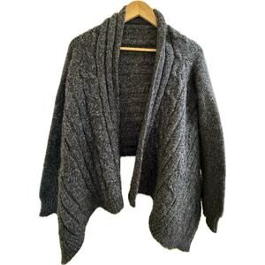 BCBG Maxazria Gray Cape Cableknit Cardigan